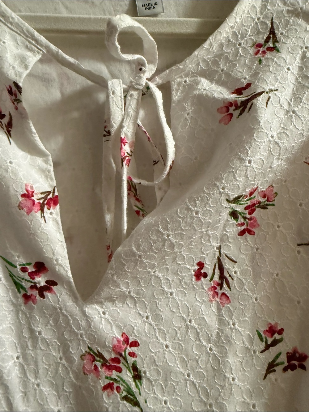 CeCe White Mini Dress with Pink Floral Print - Picture 2 of 9